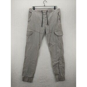 Burnside Men's XL Drawstring Jogger Khaki Cargo Pants Casual